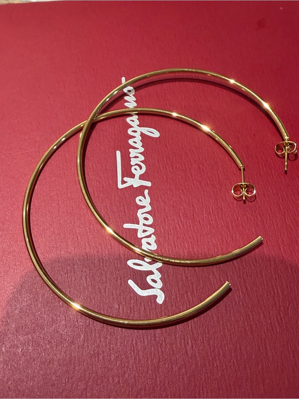 Vintage Gold Hoop Earrings - Picture 2 of 2